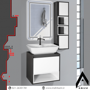 ست کابینت و روشویی کد 501 به همراه آینه