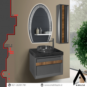 ست کابینت و روشویی کد S609 به همراه آینه