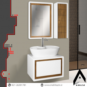 ست کابینت و روشویی کد 602 به همراه آینه